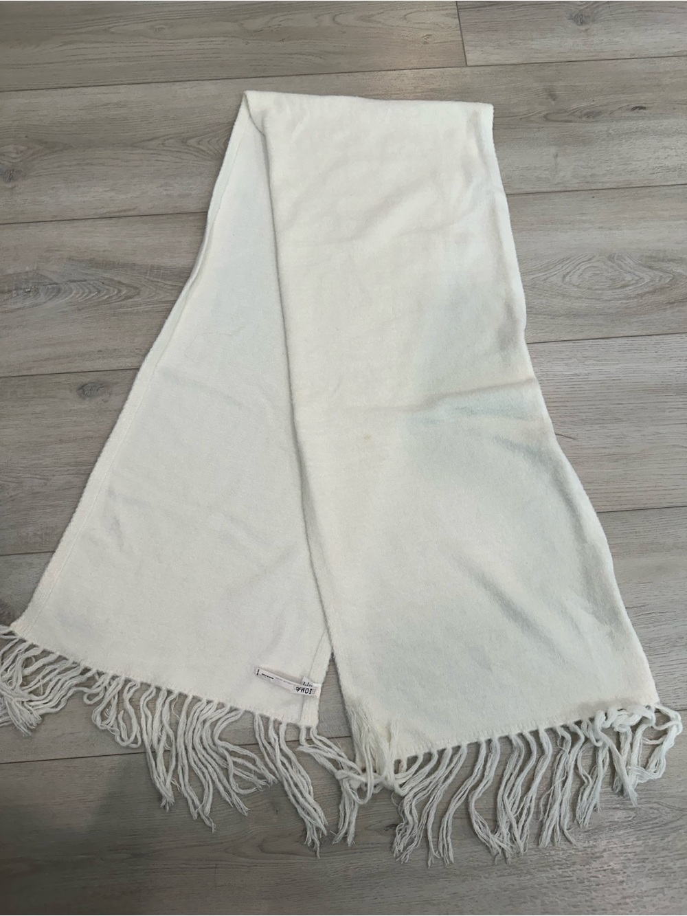 SOMA Soft Ivory White Fringe Scarf Wrap One Size